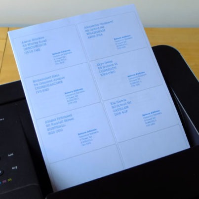 Printing labels 8 per sheet