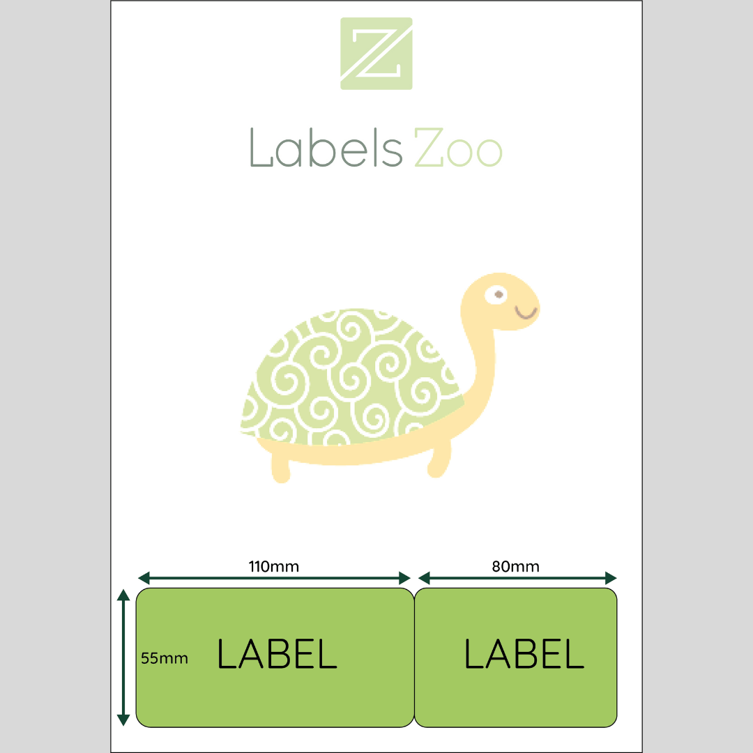 Double Integrated Labels 65 x 95mm Labels Zoo